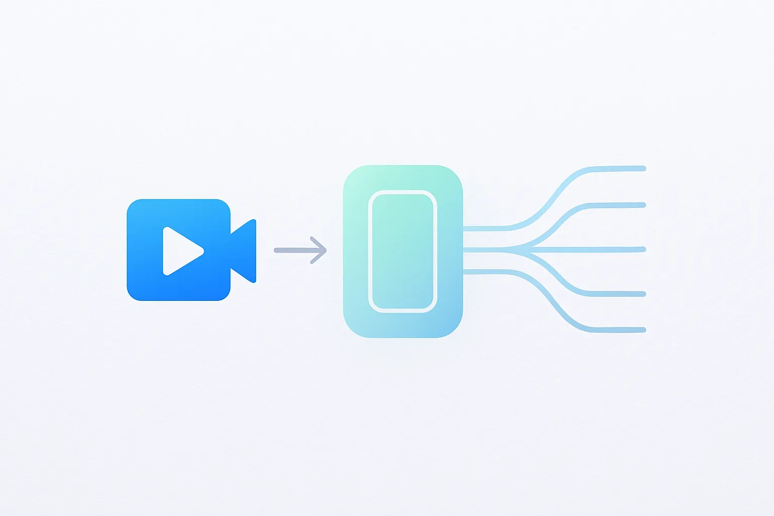 DubStream technical architecture diagram showing single video feed with multiple audio interpretation channels